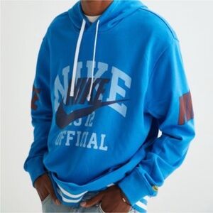 NWT Nike Sportswear Logo Hoodie 1972 Official Sweatshirt Blue Mens size Small